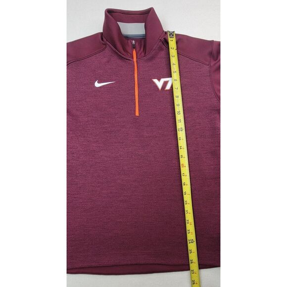 Nike Virginia Tech Hokies Maroon DRY-FIT Long Sleeve Half-Zip Mens M Pullover - Picture 5 of 11